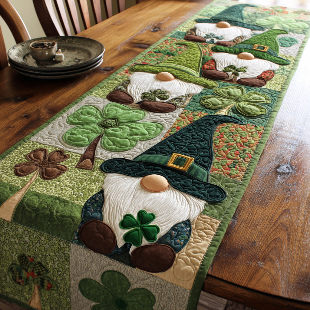 Lucky Gnome Quilted Table Runner NCU0NTD1351