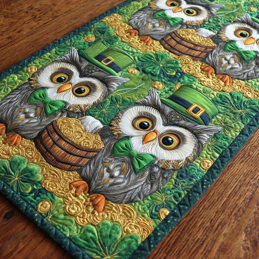 Lucky Owl Quilted Table Runner NCU0NTD1359