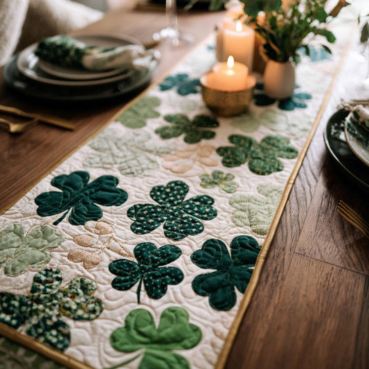 Lucky Shamrock Quilted Table Runner NCU0DV1820