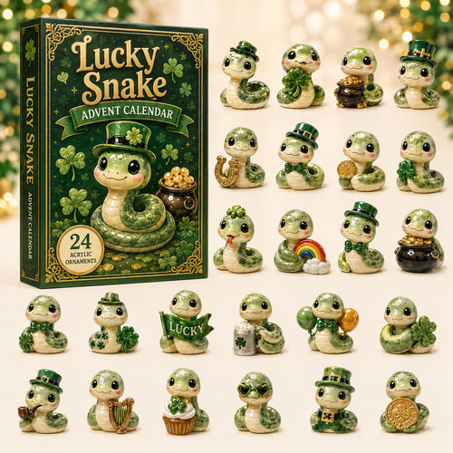 CHRISTMAS KICKOFF 40% OFF - Lucky Snake Advent Calendar 2026 - 24-Day Festive Countdown, Acrylic Charms Blind Box - Gift For Snake Lovers