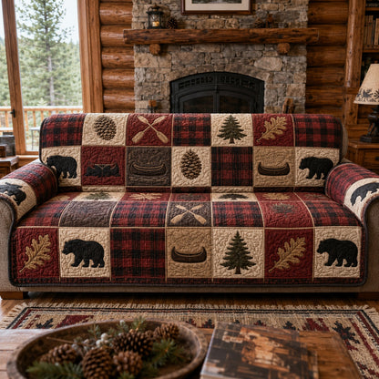 Lumberjack Hearth Woods Quilted Sofa Cover NCU0PVL1067