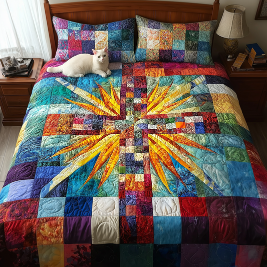 Luminous Cross 3-Piece Quilted Bedding Set NCU0TL1713