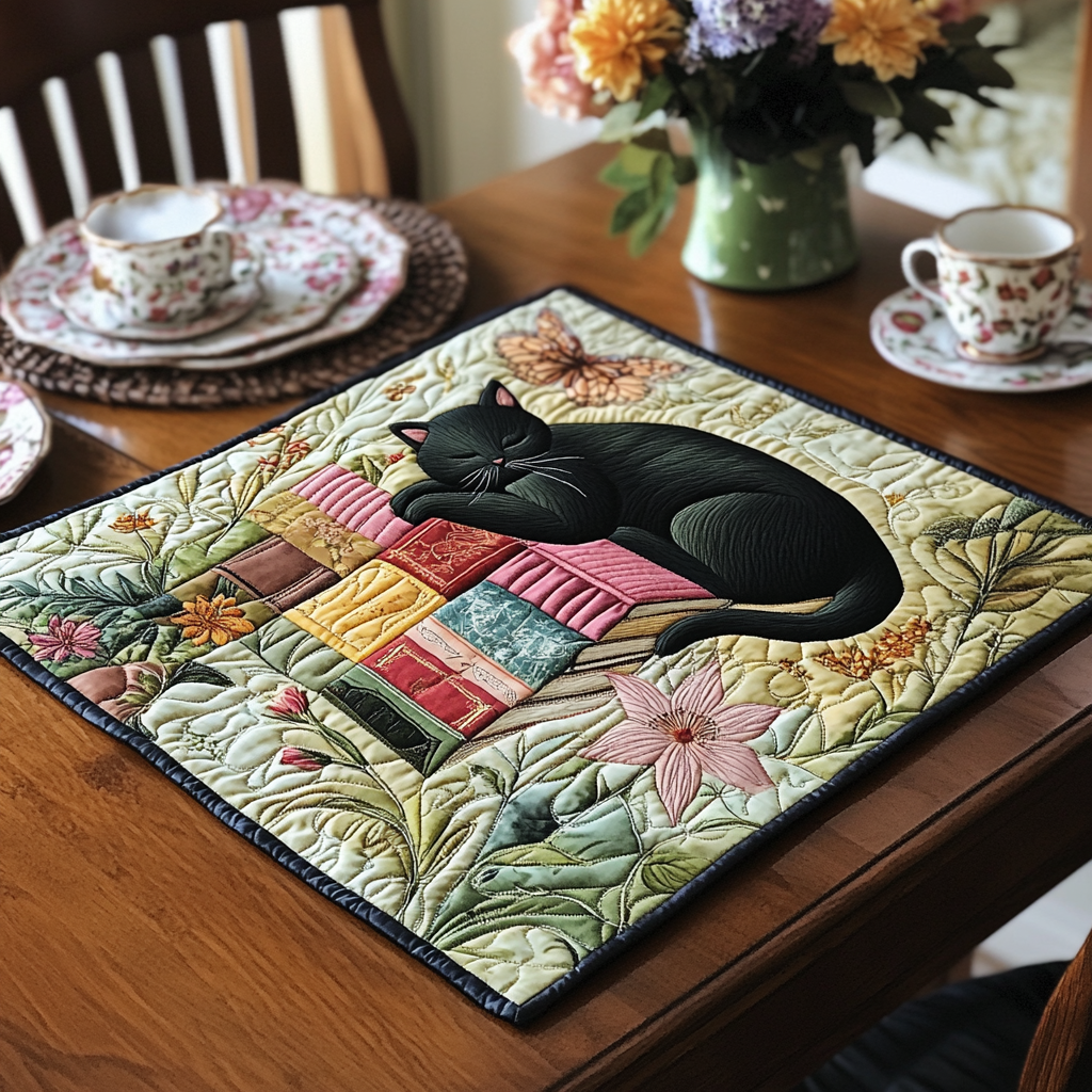 Luna Cat Quilted Table Topper NCU0DDK678