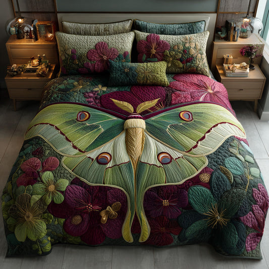 Luna Moth Majesty 3-Piece Quilted Bedding Set NCU0LDH095