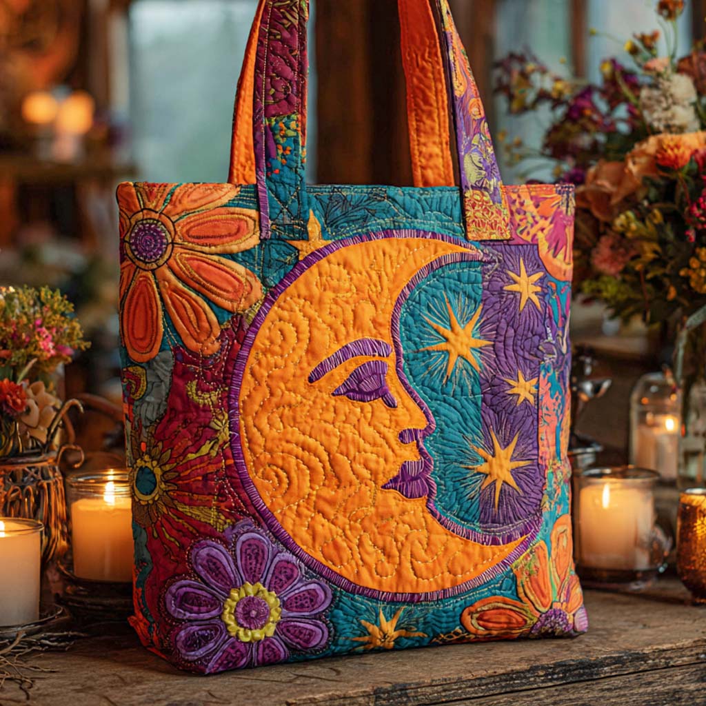 Lunar Peace Glow Quilted Tote Bag NCU0NXD592