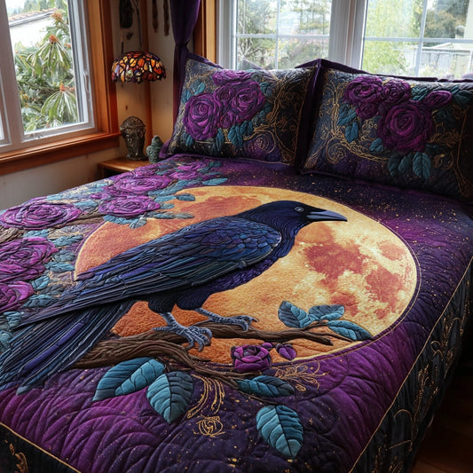Lunar Raven 3-Piece Quilted Bedding Set NCU0PVL909
