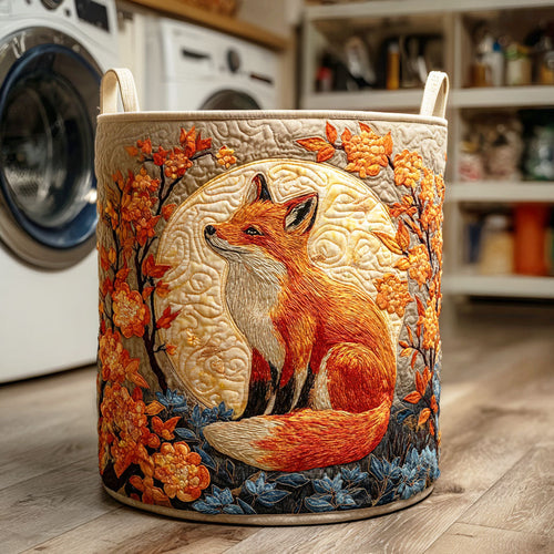 Lunar Red Fox Quilted Laundry Basket NCU0NTD423