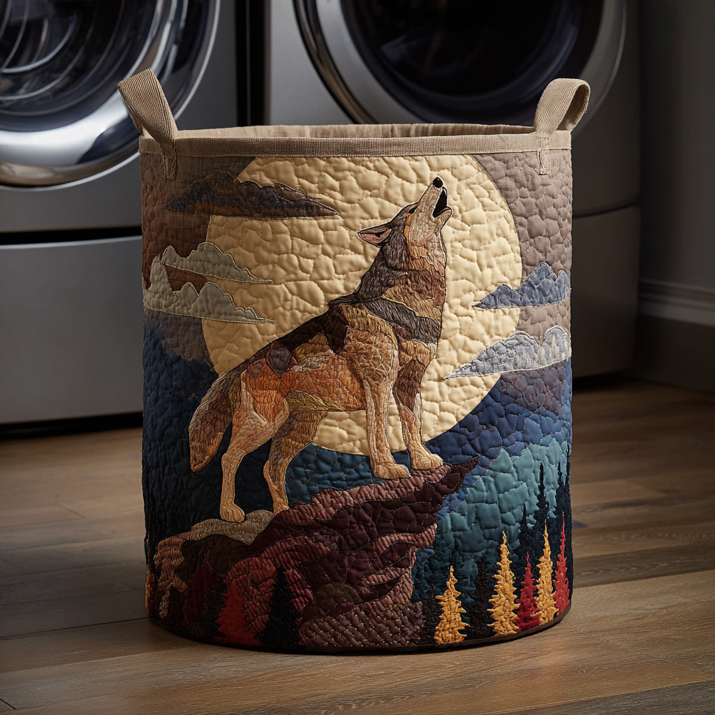 Lunar Wolf Quilted Laundry Basket NCU0HNH670