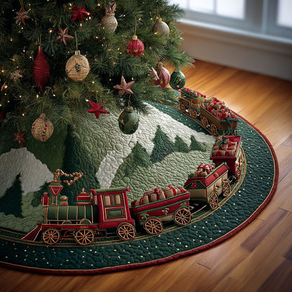 Magic Rails Christmas Quilted Tree Skirt NCU0DDK1845