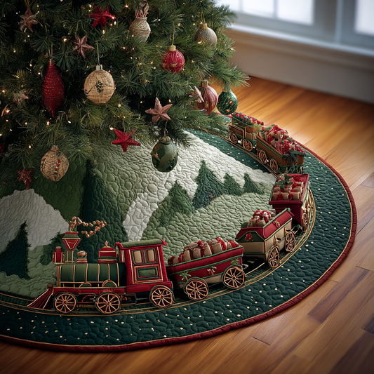 Magic Rails Christmas Quilted Tree Skirt NCU0DDK1845