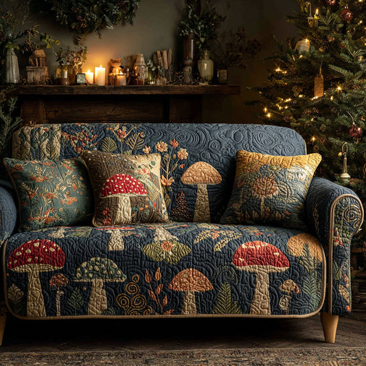 Magical Mushroom Garden Quilted Sofa Cover NCU0DV1451