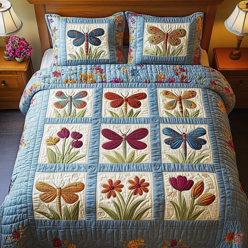 Magical Wings 3-Piece Quilted Bedding Set NCU0NVH182