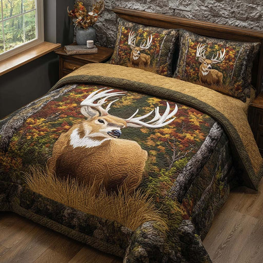 Majestic Antlers 3-Piece Quilted Bedding Set NCU0NNT2640