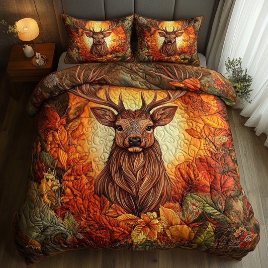 Majestic Antlers 3-Piece Quilted Bedding Set NCU0PVL066