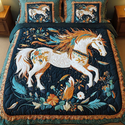 Majestic Blossom 3-Piece Quilted Bedding Set NCU0NT2248