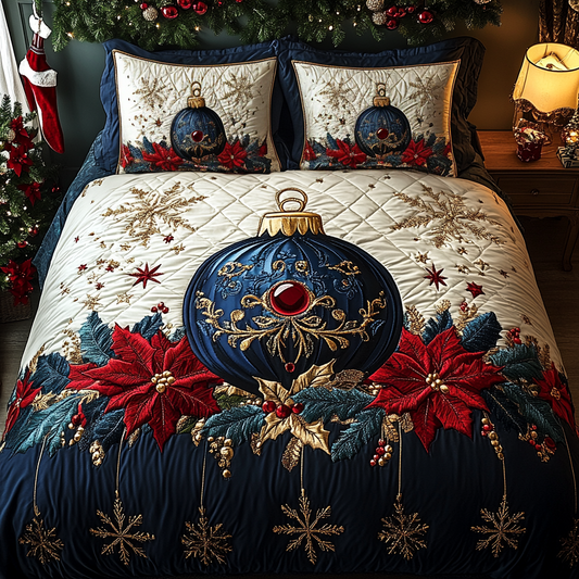 Majestic Christmas Glow 3-Piece Quilted Bedding Set NCU0DK2557