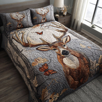 Majestic Deer Camo 3-Piece Quilted Bedding Set NCU0HNH309