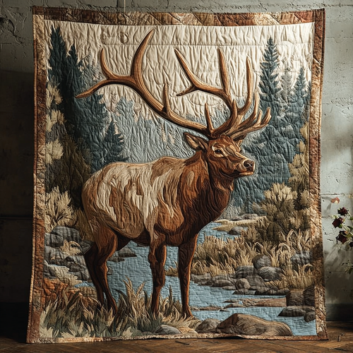 Majestic Deer Quilted Blanket NCU0DDK1356