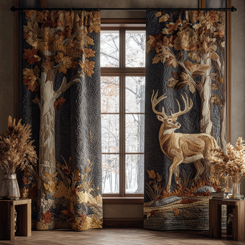 Majestic Deer Quilted Curtains NCU0DDK1938