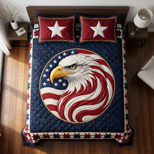 Majestic Eagle 3-Piece Quilted Bedding Set NCU0HNH974