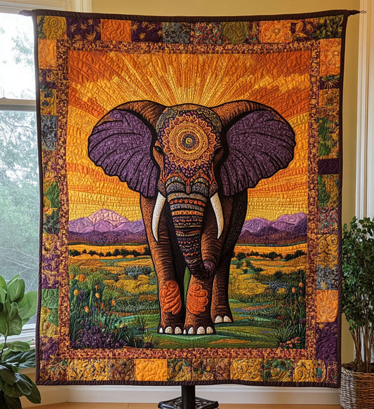 Majestic Elephant Journey Quilted Blanket NCU0PT869