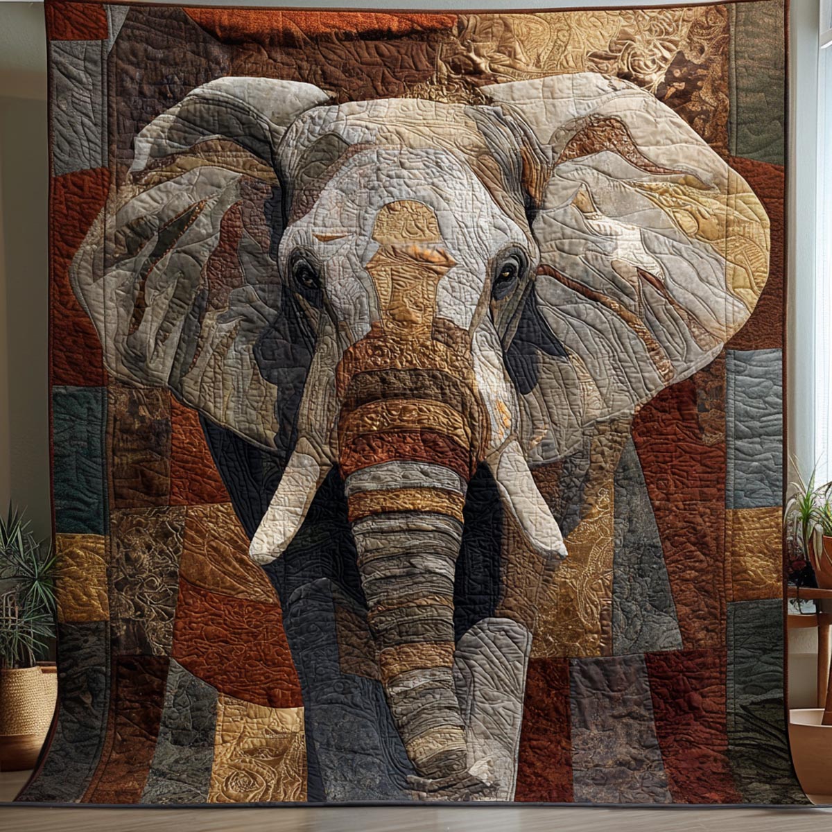 Majestic Elephant Quilted Blanket NCU0DV1737