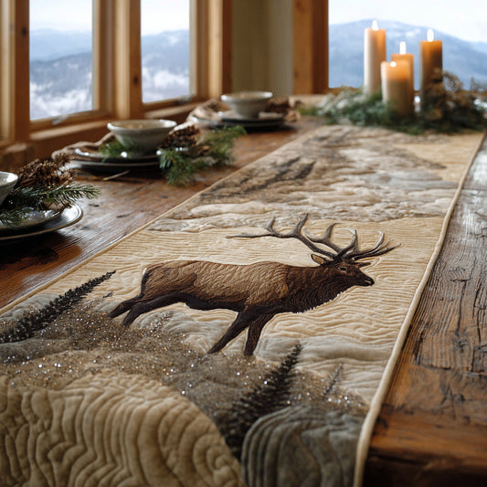 Majestic Elk Quilted Table Runner NCU0DV1148
