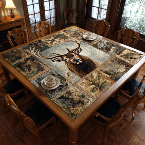 Majestic Elk Quilted Table Topper NCU0DV951