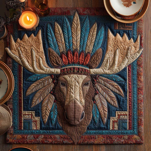 Majestic Elk Spirit Quilted Table Topper NCU0NXD100