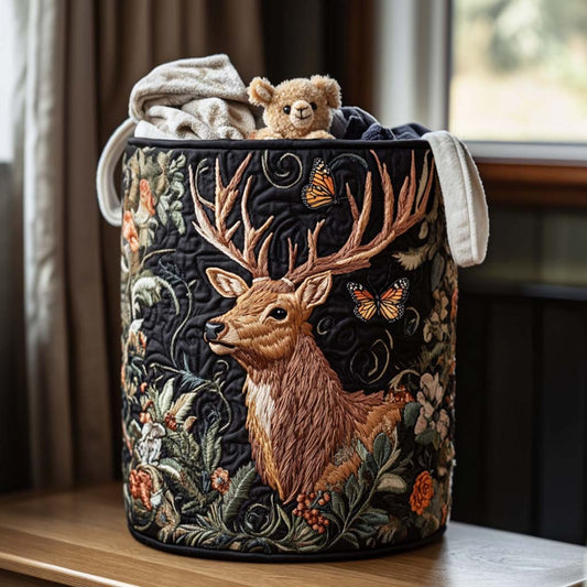 Majestic Elk Stroll Quilted Laundry Basket NCU0NNT1433