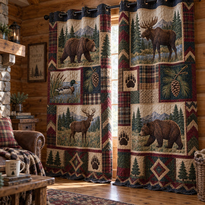 Majestic Forest Grove Quilted Curtains NCU0PVL1147