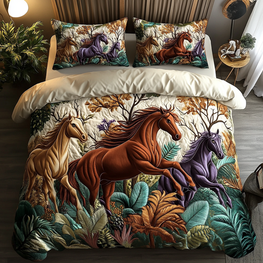 Majestic Mane 3-Piece Quilted Bedding Set NCU0NVH226