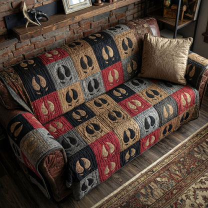 Majestic Moose Blocks Quilted Sofa Cover NCU0PTT2947