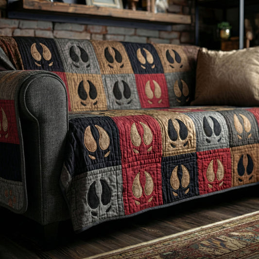 Majestic Moose Blocks Quilted Sofa Cover NCU0PTT2947