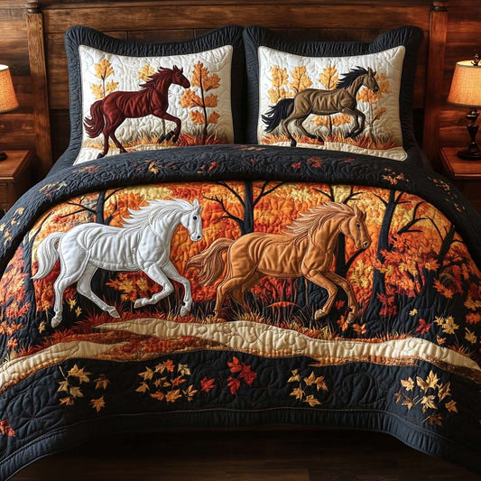 Majestic Mountain Horses 3-Piece Quilted Bedding Set NCU0NNL163