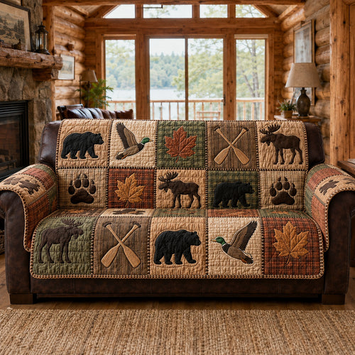 Mallard Creek Autumn Quilted Sofa Cover NCU0PVL1058
