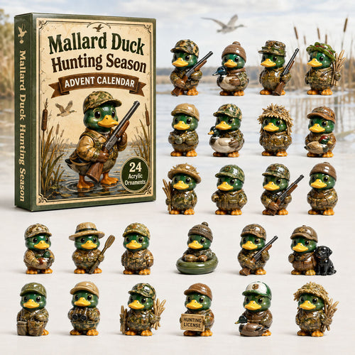 CHRISTMAS KICKOFF 40% OFF - Mallard Duck Hunting Season Advent Calendar 2026 - 24-Day Festive Countdown, Acrylic Charms Blind Box - Gift For Mallard Duck Lovers AC0HA208