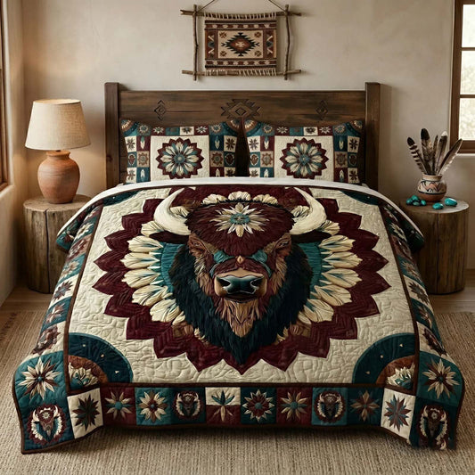 Mandala Spirit 3-Piece Quilted Bedding Set NCU0DQQ0486