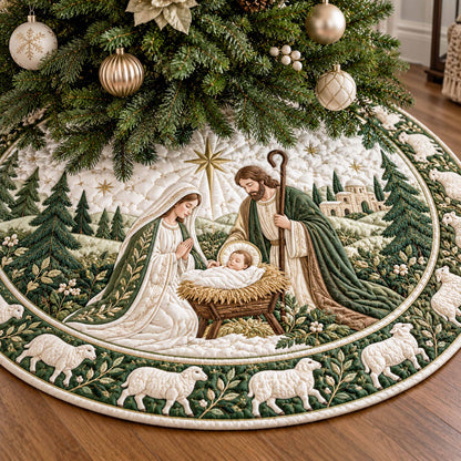 Manger Glow Christmas Quilted Tree Skirt NCU0NTD2284
