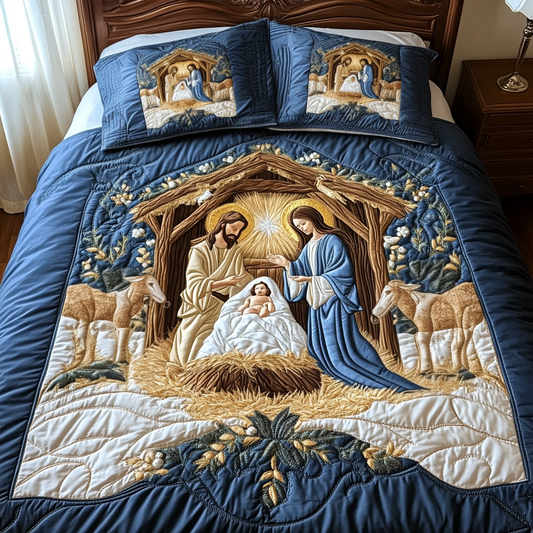 Manger Majesty 3-Piece Quilted Bedding Set NCU0VH841