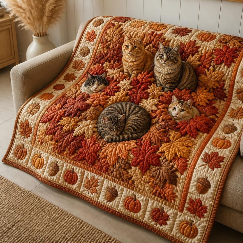 Maple Cats Quilted Blanket NCU0NTD2039