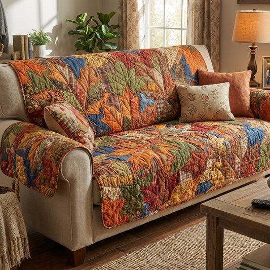 Maple Harvest Cottage Quilted Sofa Cover NCU0PTT3220