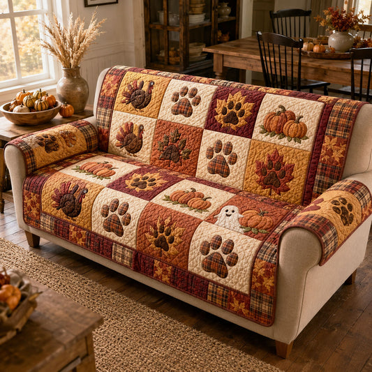 Maple Paws Quilted Sofa Cover NCU0NTD2027