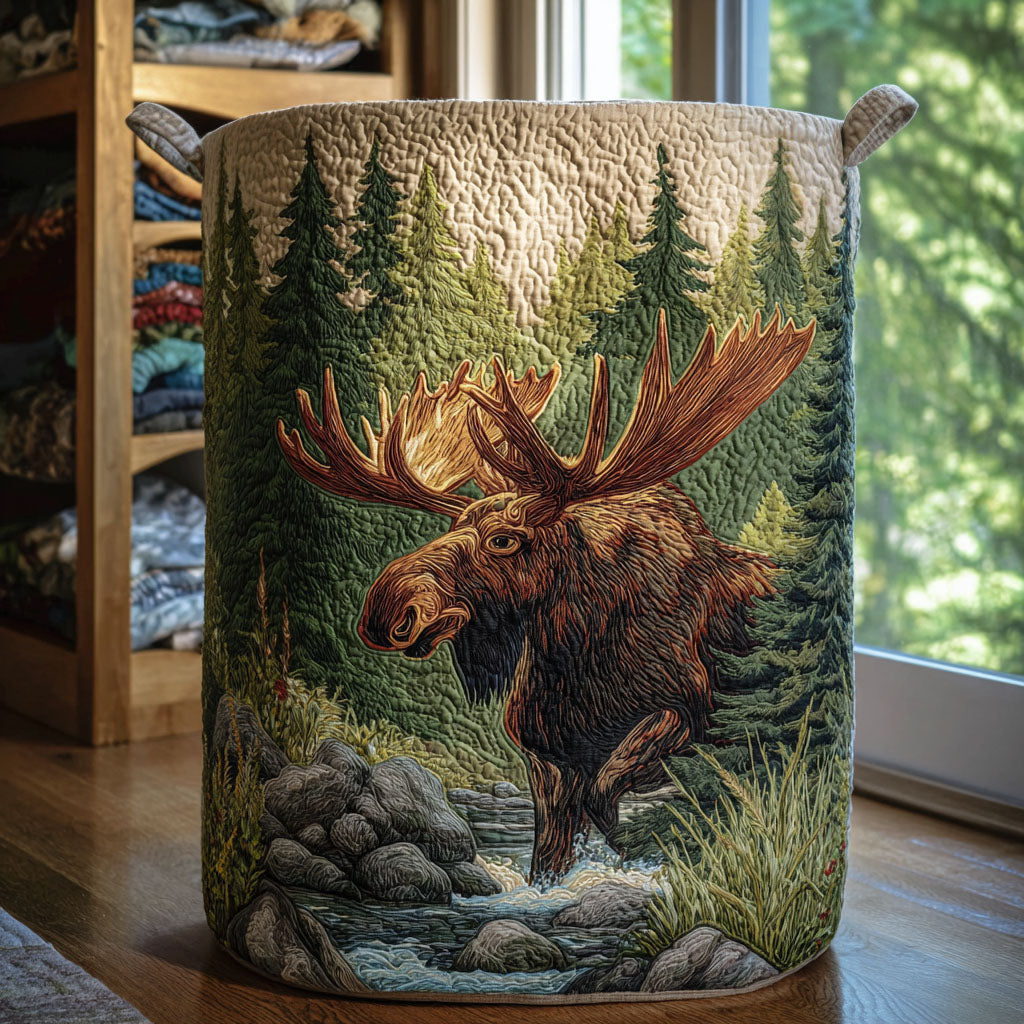 Maplewood Morning Quilted Laundry Basket NCU0PTT1744