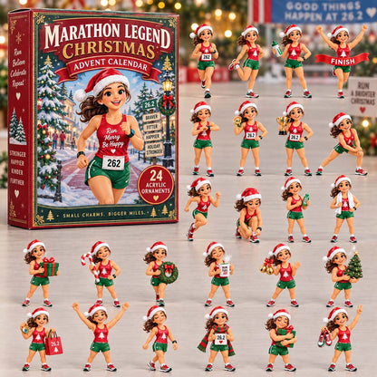 CHRISTMAS KICKOFF 40% OFF - Marathon Legend Christmas Advent Calendar 2026 - 24-Day Festive Countdown, Acrylic Charms Blind Box - Gift For Kids AC0HH055