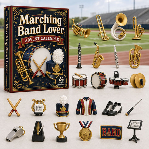 CHRISTMAS KICKOFF 40% OFF - Marching Band Lover Advent Calendar 2026 - 24-Day Festive Countdown, Acrylic Charms Blind Box - Gift For Sport Lovers AC0HA060