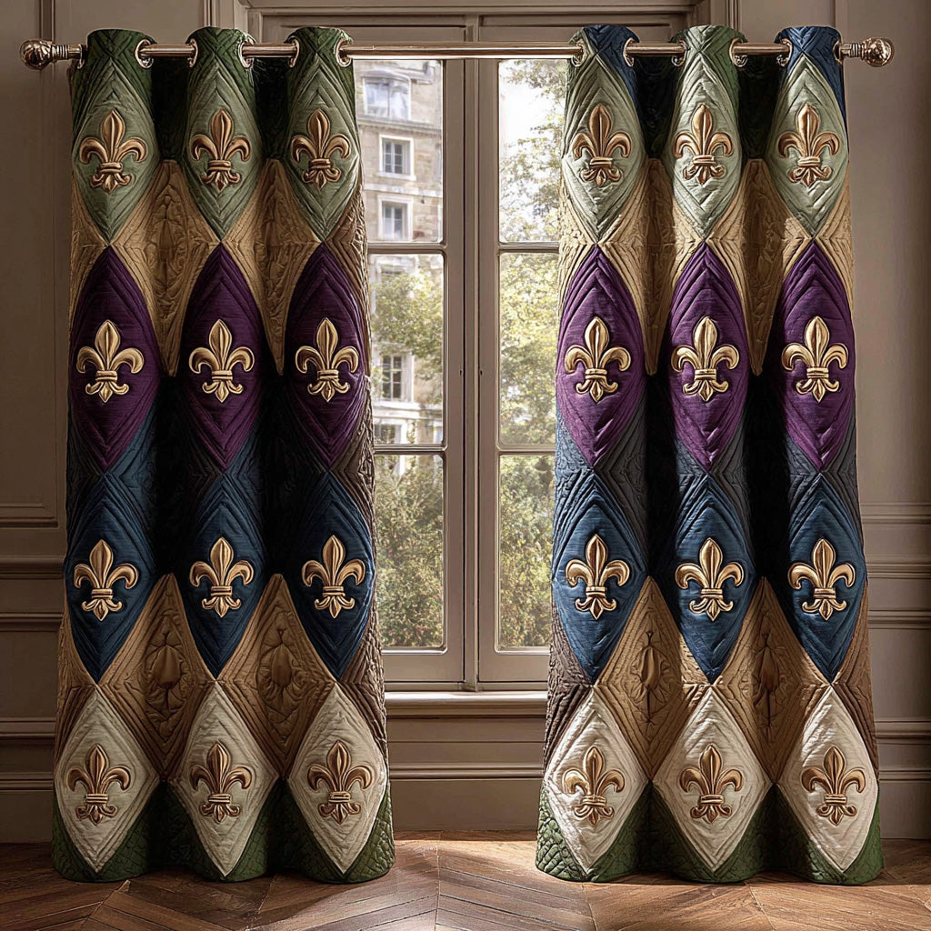 Mardi Gras Royale Feathers Quilted Curtains NCU0LDH163
