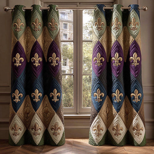 Mardi Gras Royale Feathers Quilted Curtains NCU0LDH163