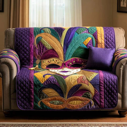 Mardi Magic Quilted Sofa Cover NCU0NNL224