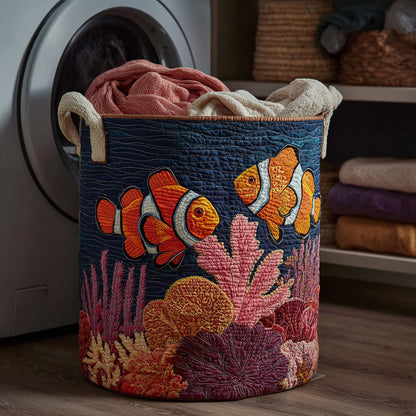 Marine Clownfish Reef Quilted Laundry Basket NCU0HNH425